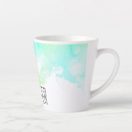 Tasse Latte Flèches Abstraites vert et bleu