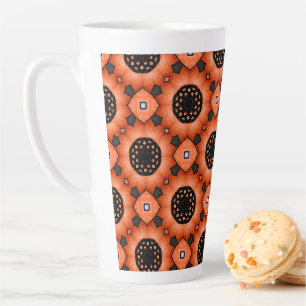 Tasse Latte Fleur d'automne orange