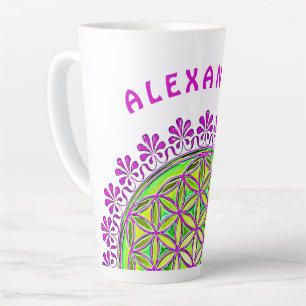 Tasse Latte Fleur De Vie - Ornements Vintages En Fleurs 2