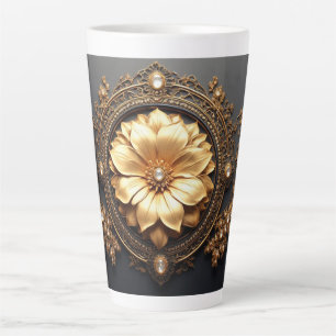 Tasse Latte Fleur d'Or Luxueuse