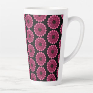 Tasse Latte Fleur Fantastique Rose Luminescente   Fleur Floral
