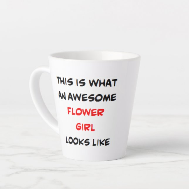 Tasse Latte fleur fille, géniale (Angle gauche)