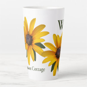 Tasse Latte Fleur Jaune Moderne Simple Noir Eyed Susan