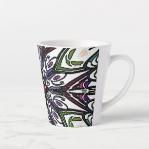 Tasse Latte fleur psychédélique