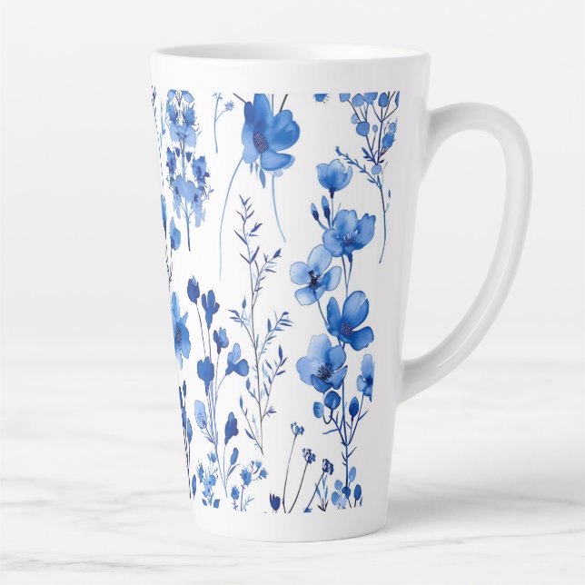 Tasse Latte Fleur sauvage du papier Motif-98186 (Droite)