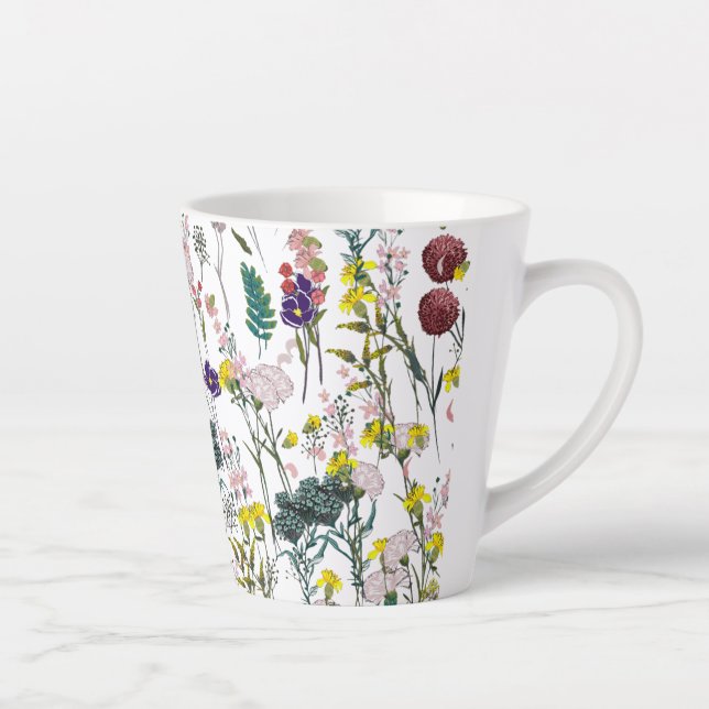 Tasse Latte Fleur Sauvage Vibrante  (Droite)