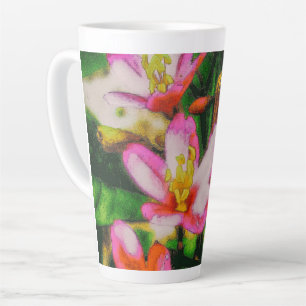 Tasse Latte Fleurs à éclaboussures roses