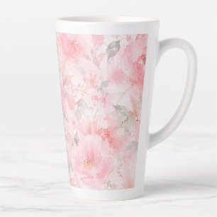 Tasse Latte Fleurs aquarelles Blush Bloom