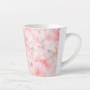 Tasse Latte Fleurs aquarelles Blush Bloom