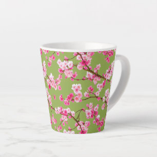 Tasse Latte Fleurs de cerisiers exquises en Chartreuse