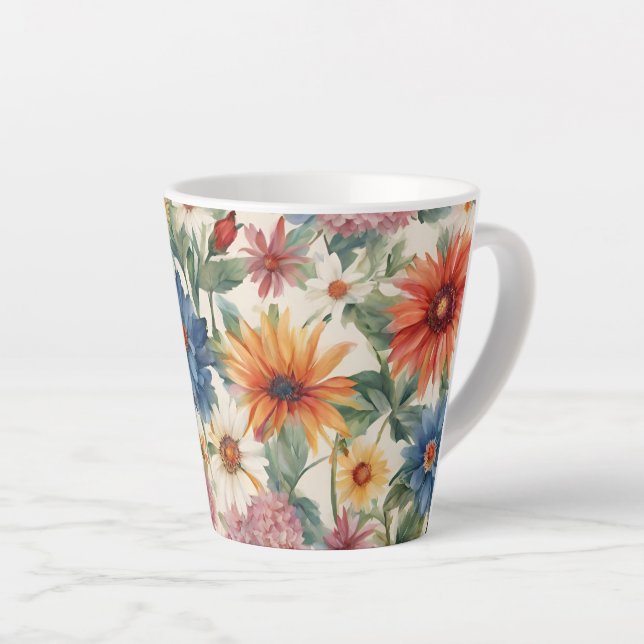 Tasse Latte Fleurs de jardin d'été Extraordinaires (Angle droit)