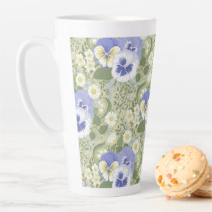 Tasse Latte Fleurs de jardin printanier sur sauge