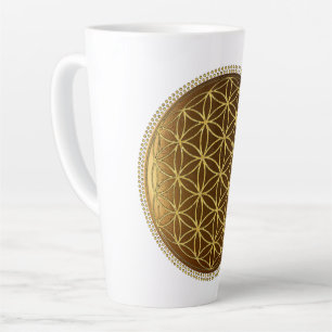 Tasse Latte FLEURS DE VIE - Géométrie Sacrée Médaillon 1