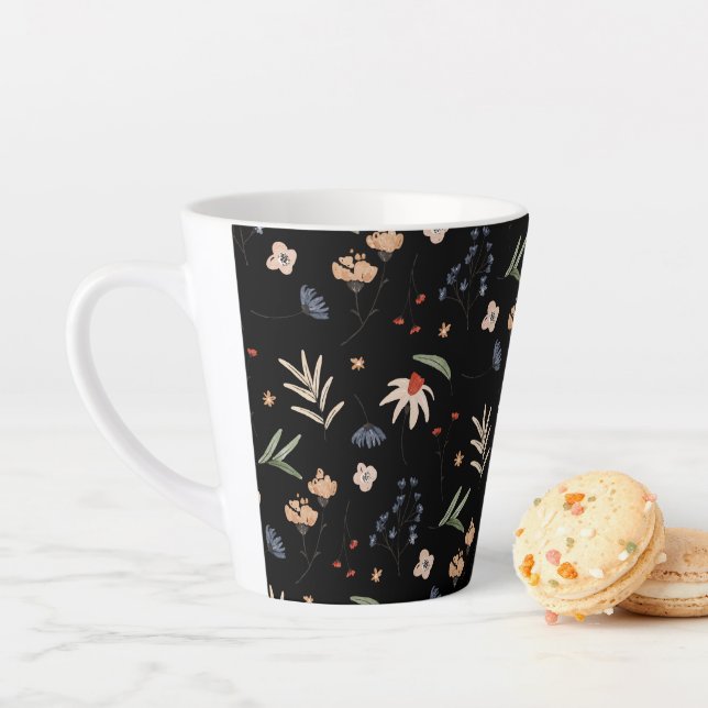 Tasse Latte Fleurs d'eau simples 1 (En situation)