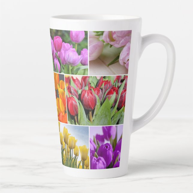 Tasse Latte Fleurs décoratives (Droite)