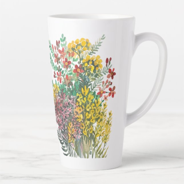 Tasse Latte Fleurs d'été (Droite)
