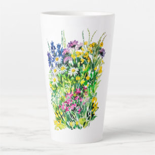 Tasse Latte Fleurs d'été