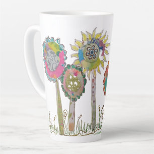 Tasse Latte Fleurs drôles 