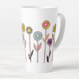 Tasse Latte Fleurs Fantaisistes
