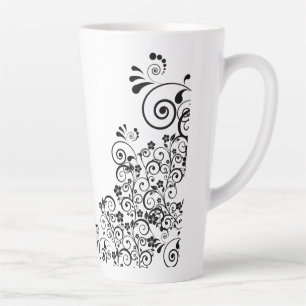 Tasse Latte fleurs-florales-décoratives