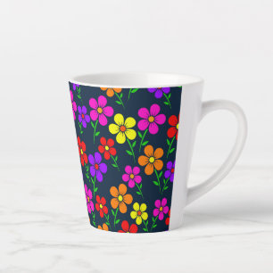 Tasse Latte Fleurs multicolores Motif floral-34654