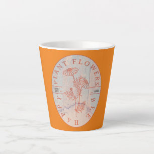 Tasse Latte Fleurs Plantes de jardinier amusantes