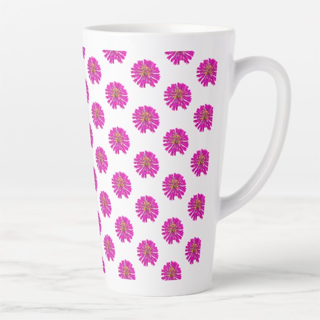 Tasse Latte Fleurs roses et jaunes (Droite)
