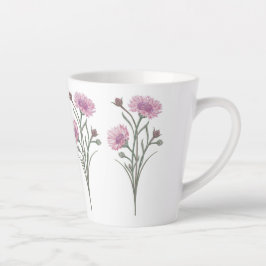 Tasse Latte Fleurs Sauvages Peintes À La Main