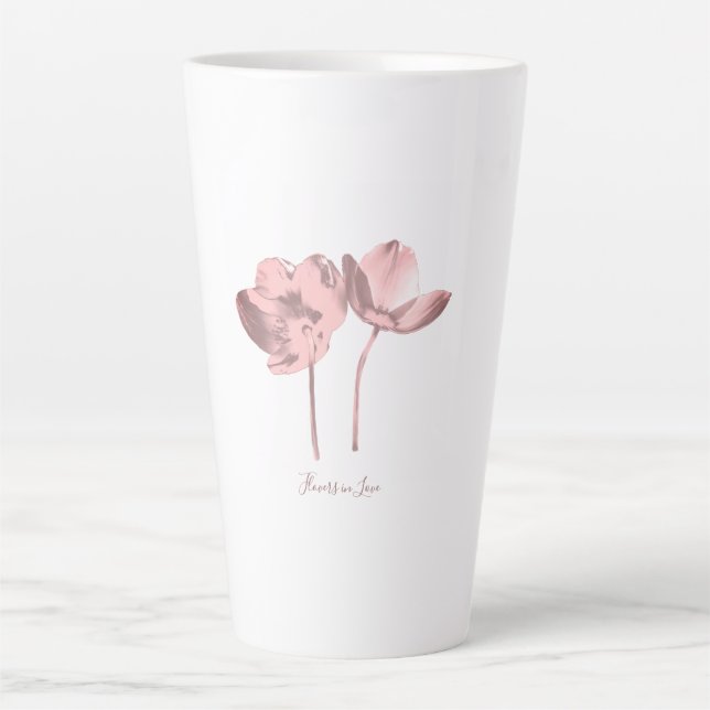 Tasse Latte Fleurs Vintages délicates - Elégant Imaginaire Gar (Devant)