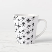 Flocons de neige noirs motif géométrique bulle hiv