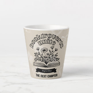 Tasse Latte Floral "Booktroverts Unite"