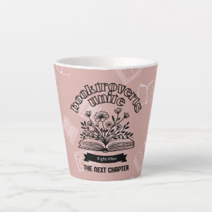 Tasse Latte Floral "Booktroverts Unite"