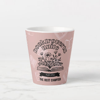 Tasse Latte Floral "Booktroverts Unite"
