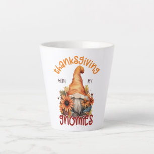Tasse Latte Floral Thanksgiving avec mes Gnomies
