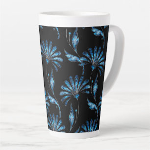 Tasse Latte Flore bleu brillant