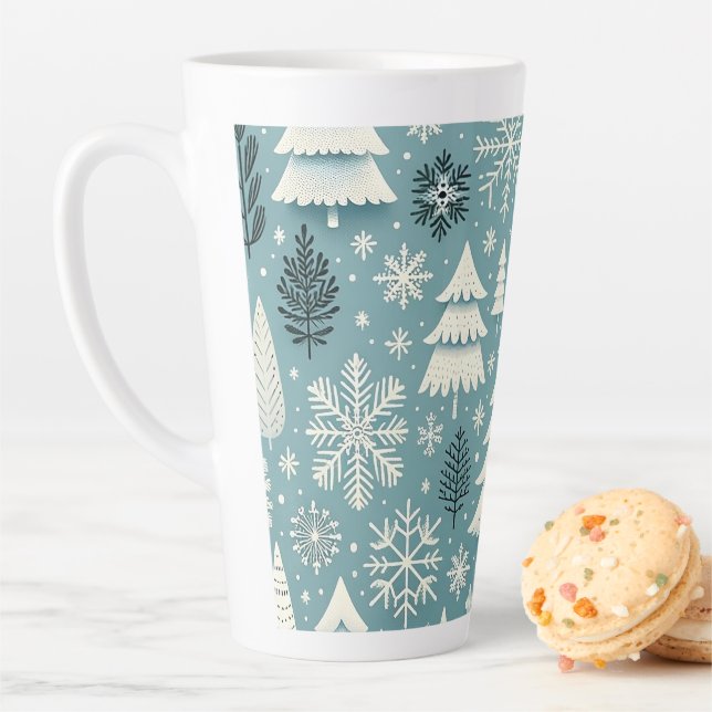 Tasse Latte Forêt Whimsy d'hiver (En situation)