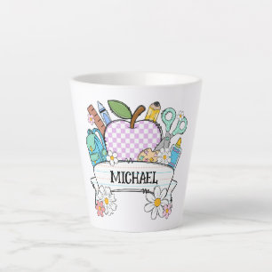Tasse Latte Fournitures de retour à l'école personnalisées ave