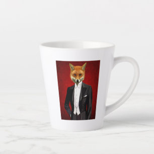Tasse Latte Fox En Costume De Soirée, Portrait