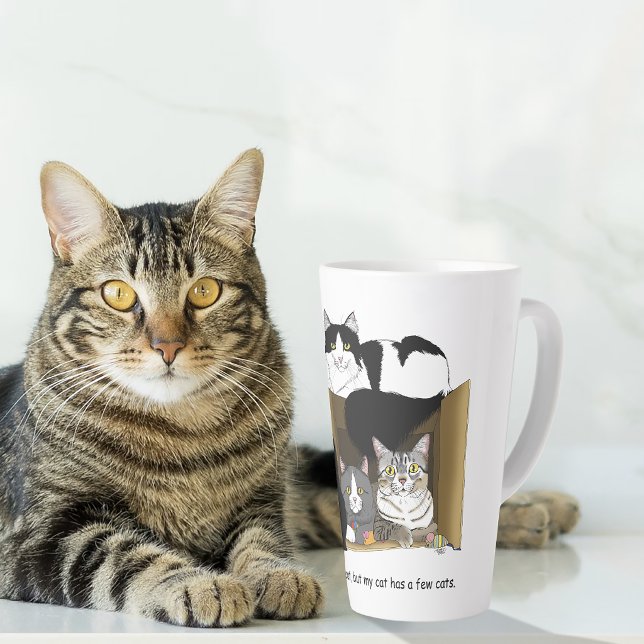 Tasse Latte Foyers à chats multiples Vert Drôle (Créateur téléchargé)