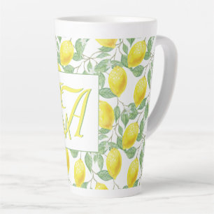 Tasse Latte Fraîchement Citron Arbre Monogramme Décor Cadeaux 