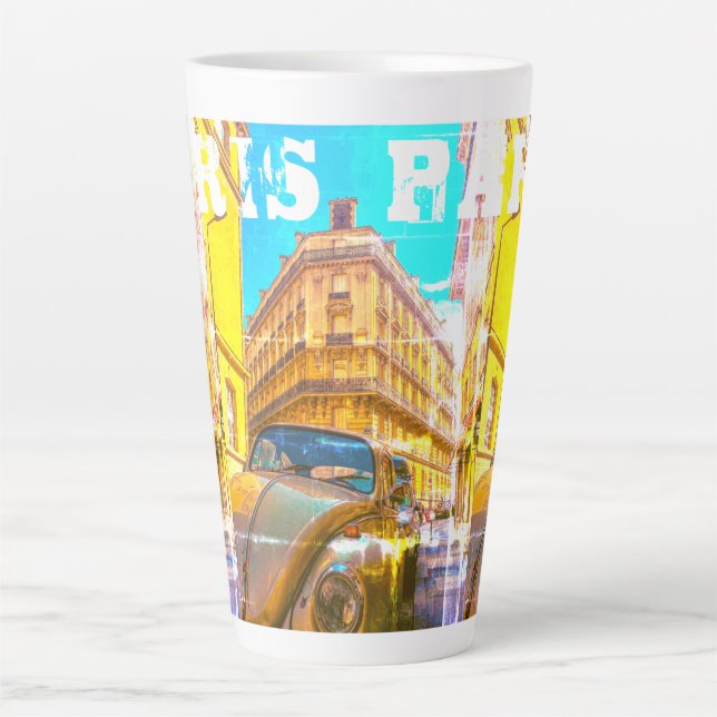 Tasse Latte France Architecture Vieux Paris (Devant)