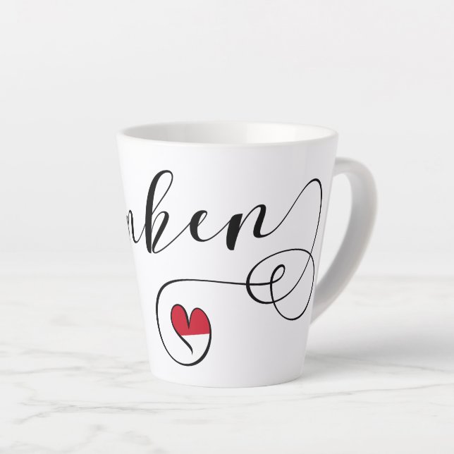 Tasse Latte Franken, Franconia Drapeau Coeur, Franconien (Angle droit)