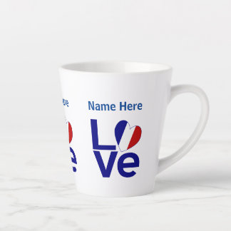Tasse Latte French Blue LOVE Gearr Drapeau Personnalisé