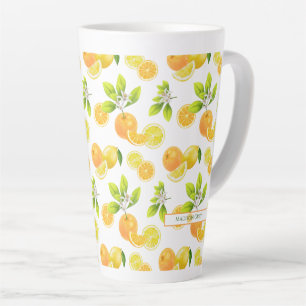 Tasse Latte Fruits d'agrumes Oranges et citrons Patten