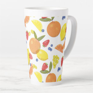 Tasse Latte Fruits du marché des agriculteurs en risographie g