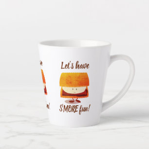 Tasse Latte Fun Pun Smiling Dessin animé