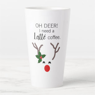 Tasse Latte Funky Christmas Reindeer Modern
