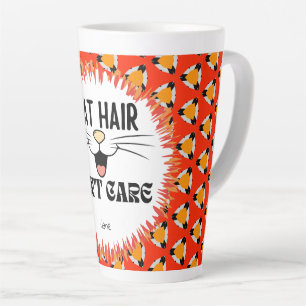 Tasse Latte Funny Amoureux des chats rouge orange noir