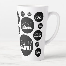 Tasse Latte Funny Cow Spots Cuisinier Chef titres de travail
