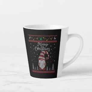 Tasse Latte Funny Gnome Joyeux Noël